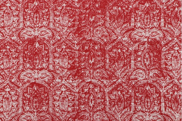 P Kaufmann Jaipur Printed Cotton Linen Drapery Fabric in Blaze 