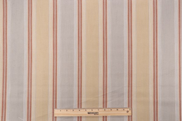 P Kaufmann Dhari Woven Jacquard Stripe Decorator Fabric in Turmeric 