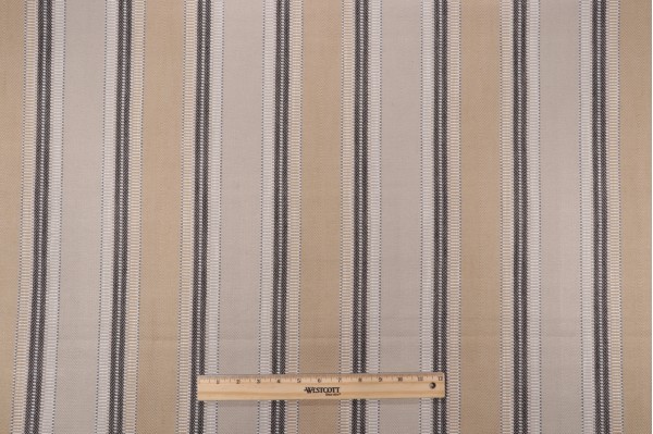 P Kaufmann Dhari Woven Jacquard Stripe Decorator Fabric in Charcoal 