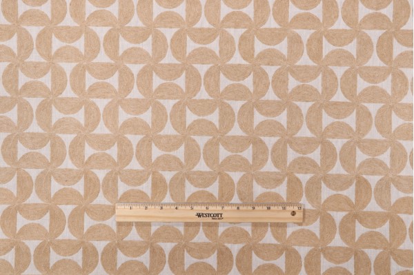 PK Lifestyles Pinwheels Embroidery Decorator Fabric in Gold 