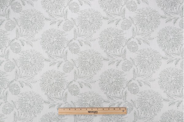 P Kaufmann Adra Printed Cotton Linen Drapery Fabric in Fennel 