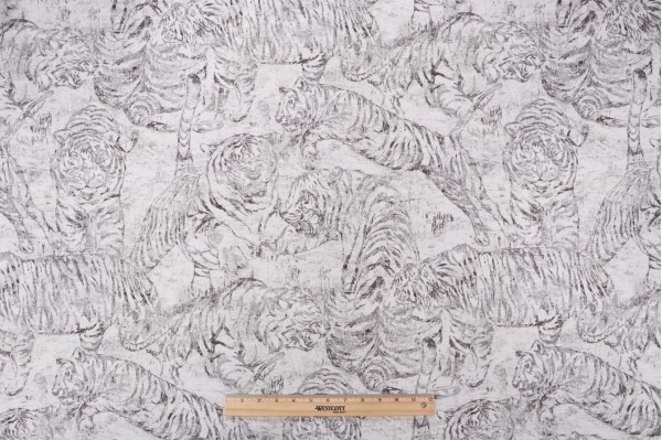 P Kaufmann Prowl Printed Cotton Drapery Fabric in Pewter 