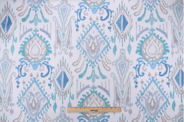 P Kaufmann Dario Printed Cotton Decorator Fabric in Spa Blue 
