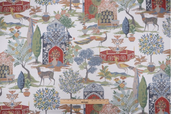 P Kaufmann Shalimar Garden Printed Cotton Drapery Fabric in Document 