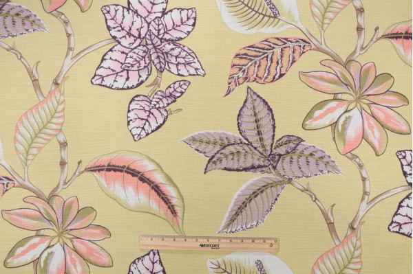 Thibaut Lucala F95752 Printed Linen Blend Drapery Fabric in Citron