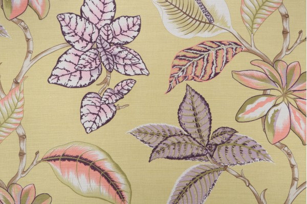 Thibaut Lucala F95752 Printed Linen Blend Drapery Fabric in Citron