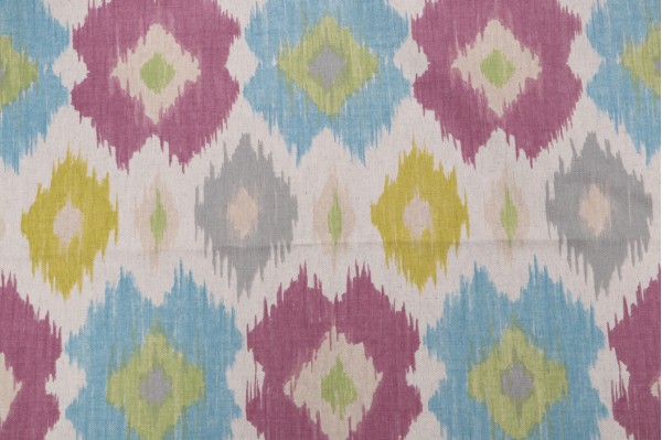 Thibaut Bimini Ikat F95731 Printed Linen Blend Drapery Fabric in Grey 