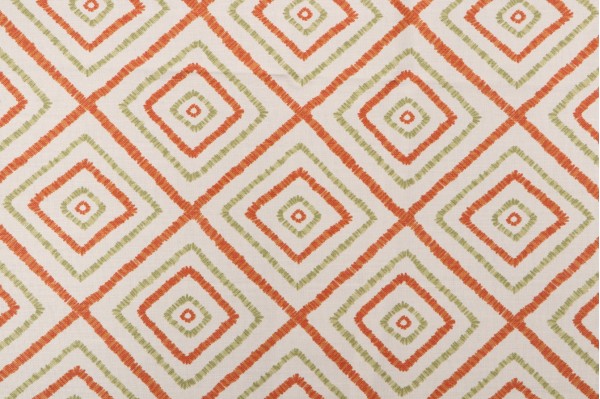 Thibaut Kozar F94921 Printed Linen Blend Drapery Fabric in Orange 