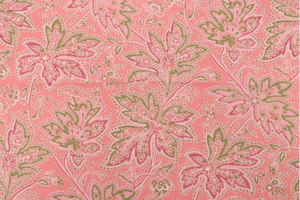 Thibaut Brunswick F9103 Printed Cotton Twill Drapery Fabric in Pink 