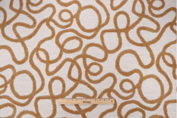Golding Loopty Loop Woven Chenille Patterned Upholstery Fabric in Honey 