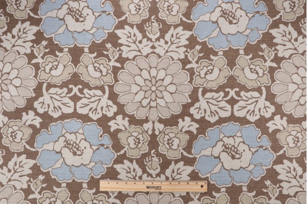 Click for 13 Yards Thibaut Shima Printed Cotton Linen Decorator Fabric in Brown AF2588 Thibaut Shima Printed Cotton Linen Decorator Fabric in Brown AF2588