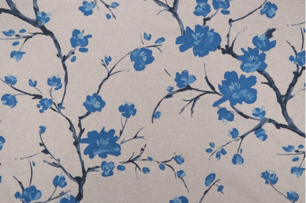 Kaufmann Spring Song Printed Drapery Fabric in Marina 