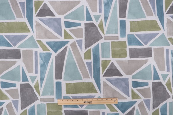 Sample of Magnolia Home Opus Printed Cotton Drapery Fabric in Tranquil 