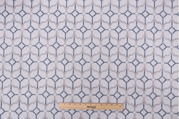 Magnolia Home Rockaway Printed Cotton Drapery Fabric in Navy 