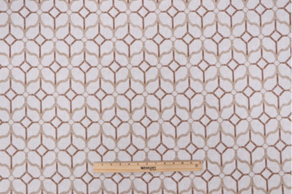 Magnolia Home Rockaway Printed Cotton Drapery Fabric in Chestnut 