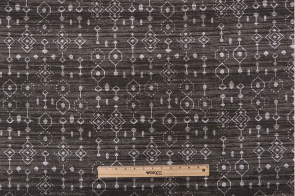 Magnolia Home Taos Printed Cotton Drapery Fabric in Charcoal 
