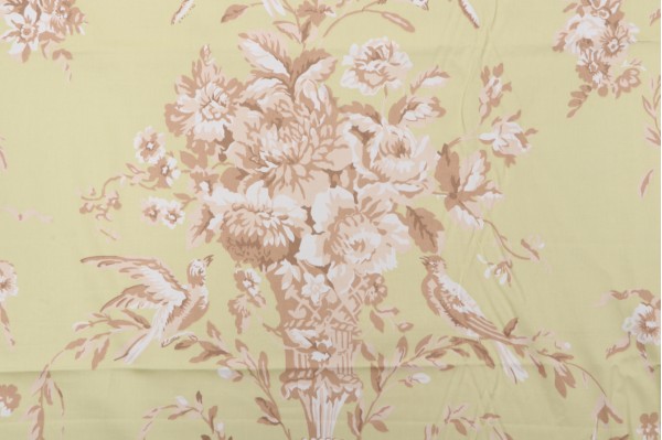Thibaut Robin F91321 Printed Cotton Drapery Fabric in Green