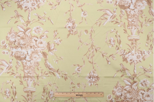 Thibaut Robin F91321 Printed Cotton Drapery Fabric in Green
