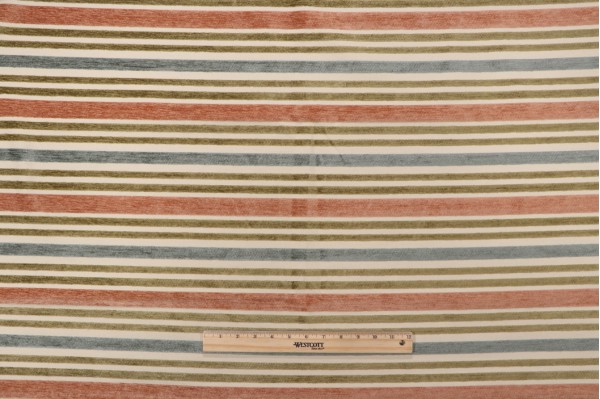 1 Yard Thibaut W91819 Woven Chenille Upholstery Fabric in Pastel on Cream