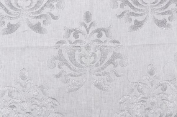 Click for 1.5 Yards Thibaut Glitter AW9105 Embroidered Linen Drapery Fabric in White Thibaut Glitter AW9105 Embroidered Linen Drapery Fabric in White