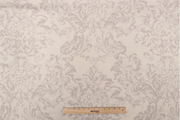 Ayers Woven Damask Upholstery Fabric in Dove