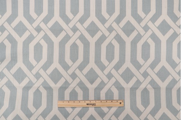 Trinity Printed Cotton Drapery Fabric in Mist