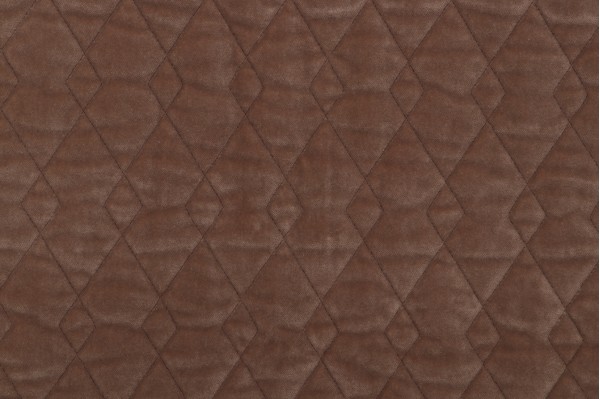 Argyle Quilted Velvet Upholstery Fabric in Toffee