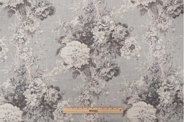 Click for 7 Yards Waverly Ballad Bouquet Printed Linen Blend Drapery Fabric in Platinum Waverly Ballad Bouquet Printed Linen Blend Drapery Fabric in Platinum