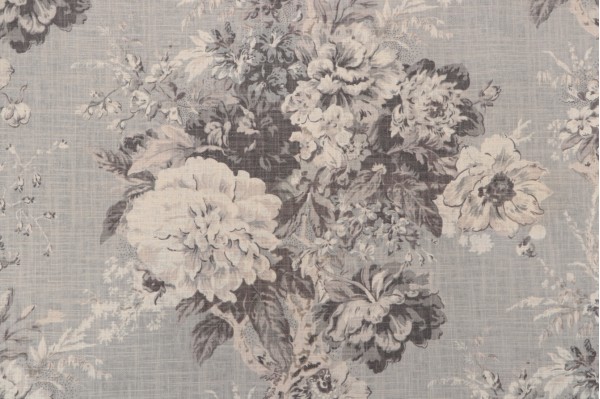 Click for 9 Yards Waverly Ballad Bouquet Printed Linen Blend Drapery Fabric in Platinum Waverly Ballad Bouquet Printed Linen Blend Drapery Fabric in Platinum