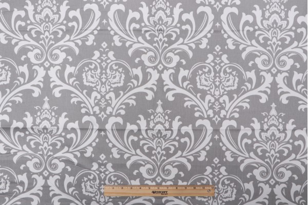 1 Yard Premier Prints Ozborne Printed Cotton Twill Drapery Fabric in Storm