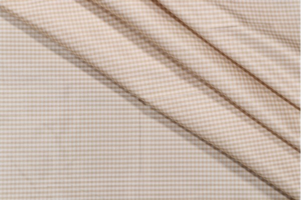 Tirano Tiny Check Silk Drapery Fabric in Beige/White