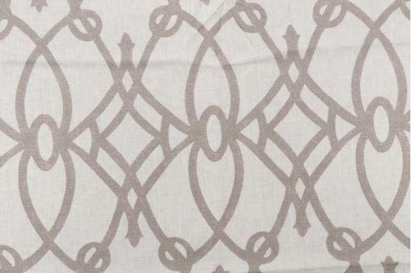 Braemore Fioretto Printed Linen Drapery Fabric in Graphite