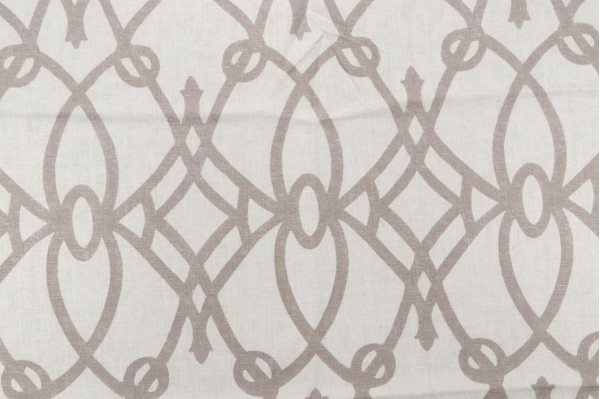 Braemore Fioretto Printed Linen Drapery Fabric in Graphite