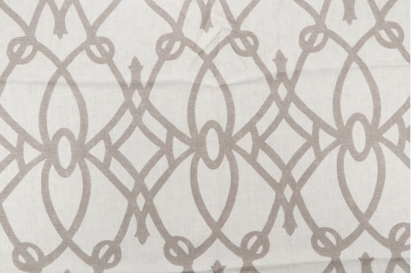 Braemore Fioretto Printed Linen Drapery Fabric in Graphite