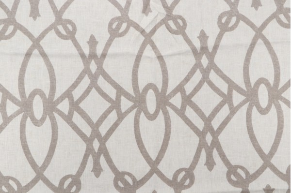 Braemore Fioretto Printed Linen Drapery Fabric in Graphite