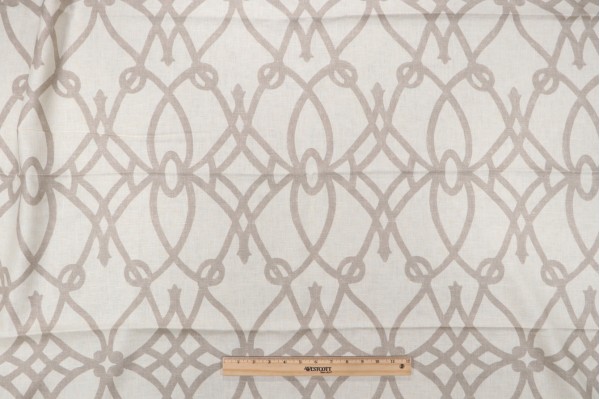 Braemore Fioretto Printed Linen Blend Drapery Fabric in Graphite