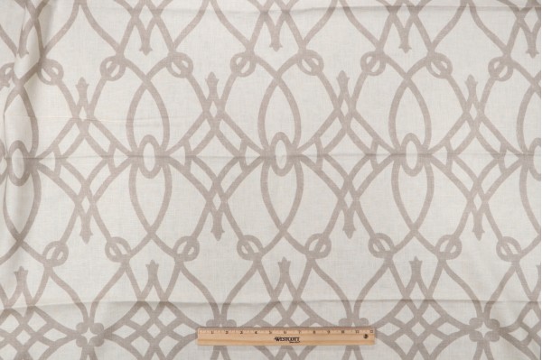 Braemore Fioretto Printed Linen Blend Drapery Fabric in Graphite