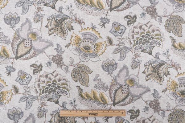 Alissa Printed Drapery Fabric in Citron 