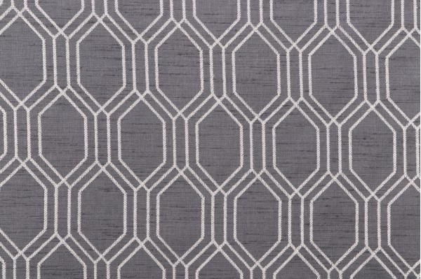 Mill Creek Top Form Embroidered Drapery Fabric in Graphite 
