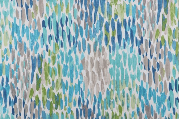 Kelly Ripa Home Make It Rain Printed Polyester Outdoor Fabric in Cerulean 