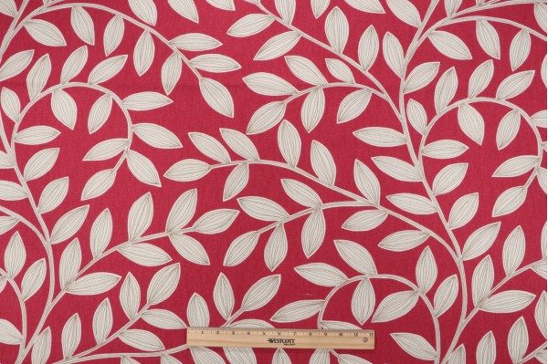 Sample of Thibaut Havendale F94910 Printed Linen Blend Drapery Fabric in Pink 
