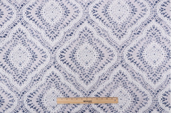 Waverly Curves Ahead Printed Cotton Drapery Fabric in Indigo