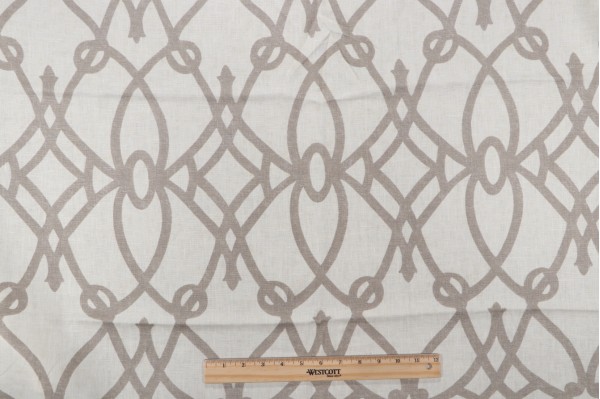 Braemore Fioretto Printed Linen Drapery Fabric in Graphite