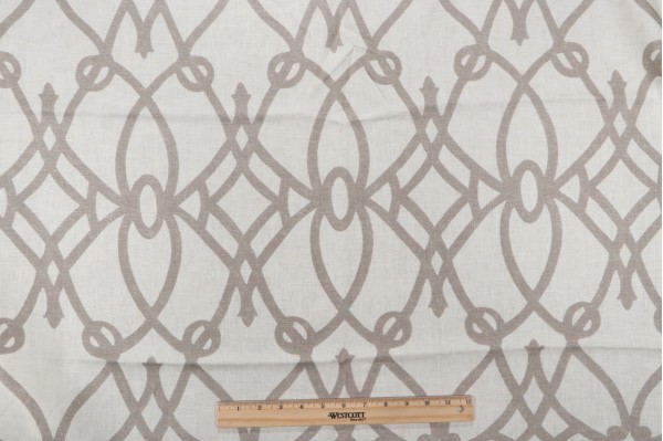 Braemore Fioretto Printed Linen Drapery Fabric in Graphite