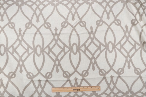 Braemore Fioretto Printed Linen Drapery Fabric in Graphite