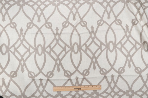 Braemore Fioretto Printed Linen Drapery Fabric in Graphite