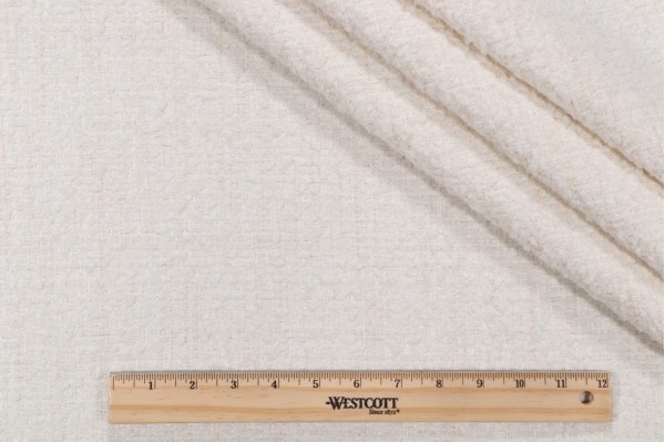 Crypton Bailey High Performance Woven Chenille Upholstery Fabric in Ivory