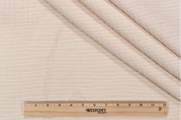 Crypton Natural River High Performance Matelasse Upholstery Fabric in Cream