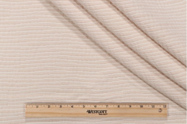 Crypton Natural River High Performance Matelasse Upholstery Fabric in Beige