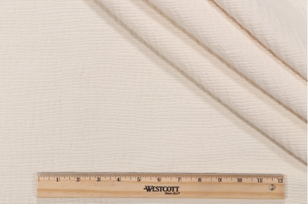 Crypton Natural River High Performance Matelasse Upholstery Fabric in Ivory